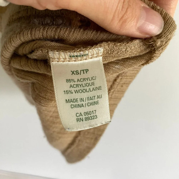 ROOTS Ribbed Knit Wool Blend Tan Tank Top Size  XS - Picture 14 of 16